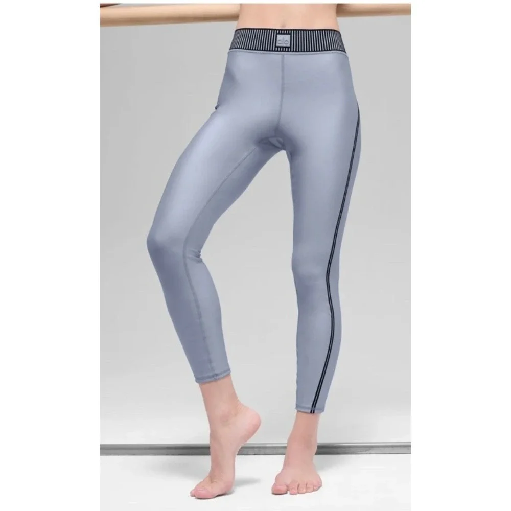 Alo Yoga Airlift High-Waist 7/8 Line Up Leggings Winter Frost Size Medium